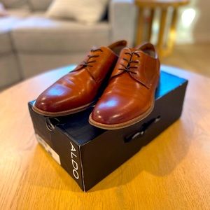 ALDO Mens Brown Leather Dress Shoes Size 9